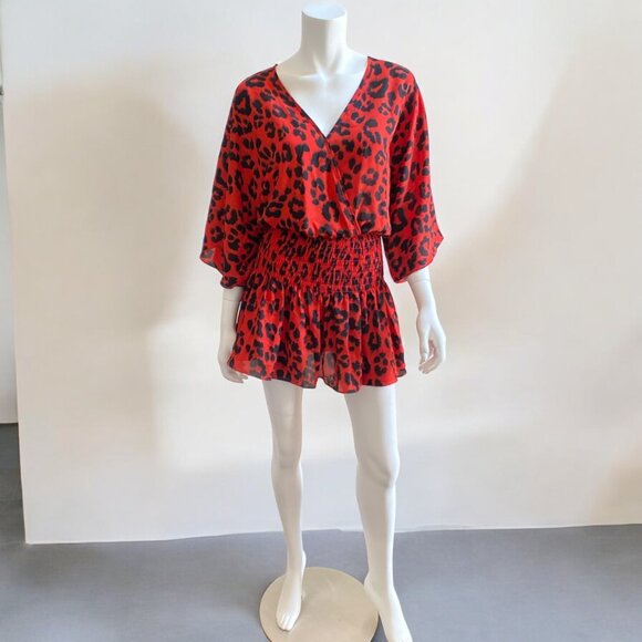 BUDDY LOVE Lennox Red Cheetah Print Mini Dress, size X-Small - Picture 9 of 13